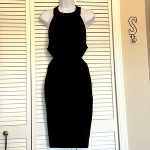 New Black Cutout Midi Dress